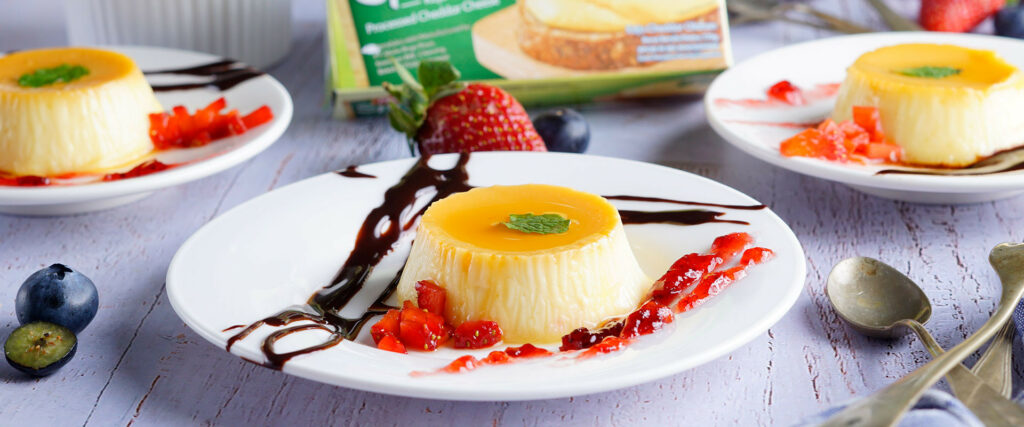 Caramel Pudding With Melted Cheese