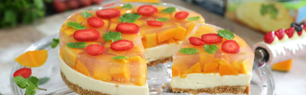 Chiz Cake With Mango In Jelly